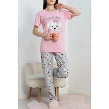 Seka Store Seka Süprem Baskılı Pijama Takım Pembegri - 50774.1773. Çok Renkli