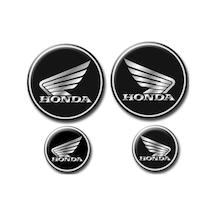 Hades Honda 3d Logo Sticker Seti 2x5 Cm + 2x3 Cm Motosiklet Çıkartması Siyah