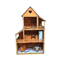 Woodylife Ahşap Barbi Bebek Oyun Evi Turumcu 80Cm Çocuk Oyuncak