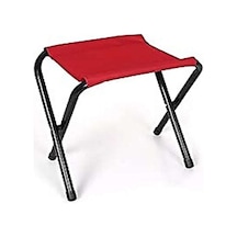 Katlanabilir Ege Mini Katlanır Balıkçı Kampçı Taburesi 500 Gr Metal Kırmızı Tekli Tek Kişilik Kırmızı