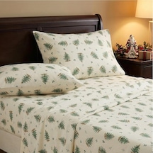 Avanti Linens - King Sheets, Rahat Ev Ve Tatil Dekoru Christmas Tree Koleksiyonu , Fildişi Çok Renkli