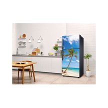Tropikal Sahil Ve Palmiye Buzdolabı Kaplama Sticker Kendinden Yapışkanlı Folyo 75x200 Cm
