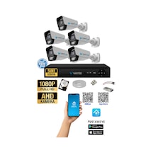 5 Kameralı Ahd Full Hd 9 Led 5mp Kamera Seti - 1tb Hdd Dahil Gece Renkli Görüş
