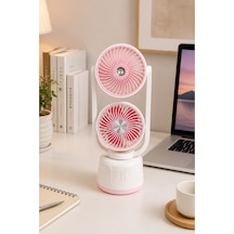 Taşınabilir Spreyli Çift Başlıklı Şarjlı Mini Vantilatör, Usb Şarjlı Taşınabilir Fan, Sessiz Soğutucu Sprey Mist Fan, Ev Ofis Yaz Pembe - 908664352