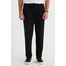 Tudors Erkek Standart Fit Normal Kesim Beli Bağcıklı Geniş Paça Siyah Pantolon-37578 Siyah