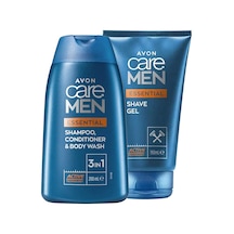 Avon Care Men Essential Tıraş Jeli ve 3’ü 1 arada Şampuan Bakım Kremi ve Duş Jeli Paketi