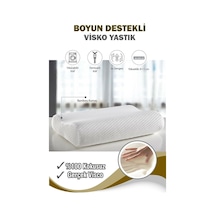 Ortopedik Visco Yastık Boyun Fıtığı Boyun Düzleşmesi Boyun Ağrısı Destekli Lüks Ortapedik Yastık Beyaz