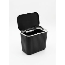 Tezgah Üstü Kapaklı Mutfak Çöp Kovası 15 Litre - 30x25x16 Cm Dolap Kapak Tipi Askılı Çöp Kutusu, Plastik Kompo Diğer