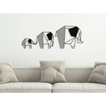 Fil Ailesi Elephant Family 3d Duvar Dekoru - Şık Ve Minimalist Tasarım 12cm-15cm-20cm 3'lü