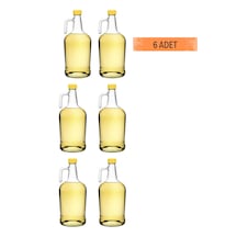 3 Litre Saplı Zeytinyağı Şişesi Galon Cam 6 Adet Sirke Turşu Şalgam Şişesi Şeffaf