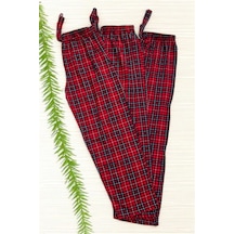 Sierna 3 Adet Kadın Kurdeleli Ekose Yazlık Pijama Altı Srn-004042 Kırmızı