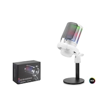 Profesyonel Mikser Kontrollü Gaming Rgb Mikrofon 24 Bit Çinko Alaşım Gövde Type-c - Beyaz Me6sw