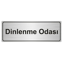 Dinlenme Odası Yönlendirme Levhası 7Cmx20Cm Gümüş Renk Metal