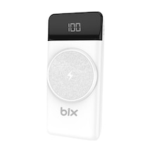 Bix PB102 10000 mAh USB PD QC 4.0 Kablosuz Şarj Powerbank Beyaz