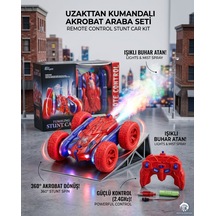 Uzaktan Kumandalı Spiderman Renk Full Fonksiyon 2.4 Ghz Şarjlı Işıklı Buhar Atan 360 Derece Dö Kırmızı