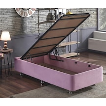 Nironyatak Pinky Baza - 120X200 Cm Tek Kişilik Sandıklı Pembe Kumaş Baza Sil