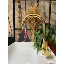 İsaoğlu Yapı Altın Arıtmalı Mutfak Bataryası 3 Yollu Evye Musluk Gold Su Arıtmalı Batarya Altın Renk Musluk Gold