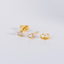 Goldkupe 14 Ayar Tektaş Altın Küpe 0,90 Gr-1208
