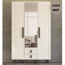 Manolya 3 Kapak Mdf Ayaklı Tasarım Gardırop Aytaşı