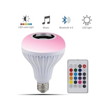 Akıllı Led Ampul 12w Rgb, Bluetooth Hoparlör Ve Uzaktan Kumanda, E27 Beyaz Işık Müzik Ve Aydınlatma Çok Renkli