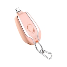 Symbee 1000mah Pembe Anahtar Zinciri Powerbank - Çekilebilir Type-c Arayüzlü, Taşınabilir Cep Telefonu Şarj Cihazı Pembe
