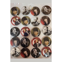 20 Adet 23 Nisan Mustafa Kemal Atatürk Yaka Rozeti 23 Nisan 19 Mayıs Okul Çocuk Yetişkin Rozet Tüm Yaşlar