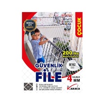 Çocuk Güvenlik File 2.5x6 M 4mm Kalın İp, 5x5cm Göz Aralığı