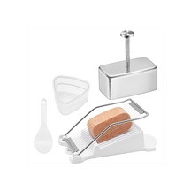 Gildedwill Onigiri Kalıp Seti Paslanmaz Çelik Musubi Kalıbı, Dilimleyici, Üçgen Pirinç Topu Kalıbı Ve Pirinç Kaşığı Musubi Pres Kalıbı