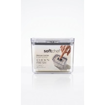 Fresh Hava Geçirmez Dikdörtgen Plastik Erzak Kabı 1500 Ml - Vakumlu Tek Tuş Kapaklı Şeffaf Plastik Bakliyat, Un Ve Şeker Saklama Kabı, Bpa İçermez 10,5x16x12,5cm