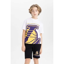 Defacto Erkek Çocuk Nba Los Angeles Lakers Oversize Fit Bisiklet Yaka Kısa Kollu Tişört C0388a824smwt34
