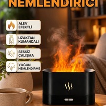 Led Alev Efektli Buhar Makinesi Kumandalı Oda Nemlendirici Siyah