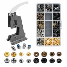 Portatif Küçük Tulumba El Presi 120 Adet 12,5 Mm Karışık Metal Çıt Çıt Delme Ve Çakım Seti 12.5mmçıtçıt