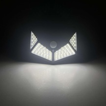 100 Led'li Güneş Enerjili Solar Duvar Apliği - 1200 Lümen Hareket Sensörlü 3 Modlu Bahçe Aydınlatması, Duvar Armatürü Ip65 Su Geçirmez, 270 Geniş Açı, Siyah