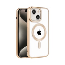 Apple Uyumlu iPhone 15 Magsafe Özellikli Pure Kılıf Gold