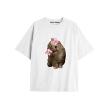 Kalic Studio Y2k Vintage Cats Baskılı Beyaz T-shirt Kod 5 Beyaz-5
