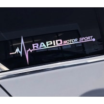 Skoda Rapid Yan Cam Sticker Oto Kapı 20 Cm X 7 Cm Renkli