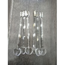 El Yapımı Cam Çay Kaşığı Beyaz Taşlı 12 Adet