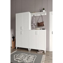 Panjurlu Metal Kulp Prt6190 Portmanto Vestiyer Beyaz Gümüş Panjurlu Metal Kulp Prt6190 Portmanto Vestiyer Beyaz Gümüş