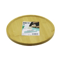 Yuvarlak 24.5cm Ayaklı 4cm Kenarlı Yüzey Ahşap Bambu Sunum Tepsisi - Mini Sofra Çok Renkli