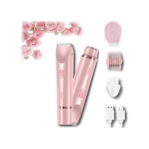 Sianova Bloomshave - 2'si 1 Arada Kadın Vücut Tıraş Makinesi, Ipx7 Su Geçirmez, Islak Ve Kuru Uygulanabilir, Usb-c Şarj, Vücut, Yüz, Bacaklar Ve Koltuk Altı İçin Pembe
