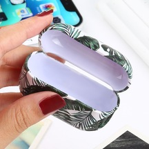 Airpods Uyumlu Pro Muz Yaprağı Desenli Su Sticker Stili Bluetooth Kulaklık Koruyucu Kılıf Yeşil