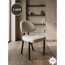 Evko Mobilya Damla Sandalye, Mutfak Salon Sandalyesi, 2 Adet Sandalye, Metal Sandalye, Yemek Sandalyesi, Otel Cafe Restoran Sandalyesi Krem