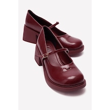 Luvishoes Luanda Bordo Bantlı Kadın Kalın Topuklu Mary Jane Ayakkabı