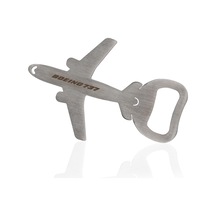 Zekupp Boeing 737 Uçak Modeli Şişe Açacağı, Magnetli Uçak Figürlü Gazoz Açacağı, Gümüş Gri Renkte Mutfak Ekipmanı, El Yapımı Hediye Gri