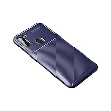 Samsung Galaxy A11 Kılıf Auto Focus Karbon Kapak - Lacivert 0.2M-Çok Renkli