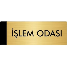 Metal Yönlendirme Levhası, Departman Kapı Isimliği İşlem Odası 7x20 Cm Altın Renk