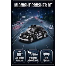 Volkswagen Beetle Midnight Crusher Gt Araba 12 Cm - Işıklı Ve Kapıları Açılan Alev Desenli Araba