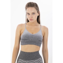 Maraton Sportswear Slimfit Kadın Bisiklet Yaka Kolsuz Basic Siyah Bra 813072-Siyah