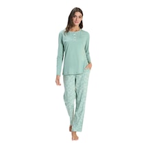 Over Sleep By Poleren Over Sleep 3312 Kadın Büyük Beden Modal Yazlık Takım L-xl-2xl-3xl Yeşil