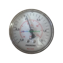 63MM -1 / +1.5 Bar Arkadan Çıkışlı G1/4" ManovakuMMetre Pakkens